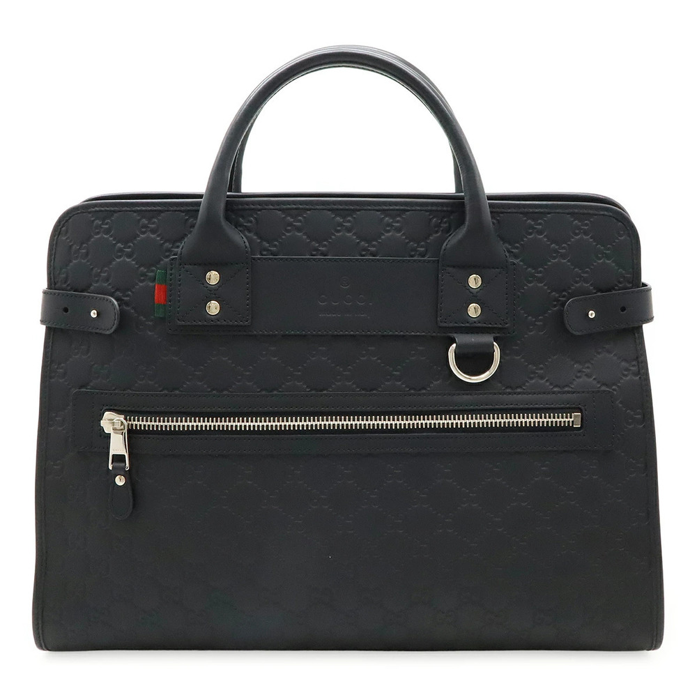 Gucci Guccissima Web Loop Business Bag Briefcase Leather Black